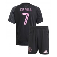 Stroje piłkarskie Inter Miami Rodrigo De Paul #7 Koszulka Wyjazdowej dla dzieci 2025-26 Krótki Rękaw (+ szorty)